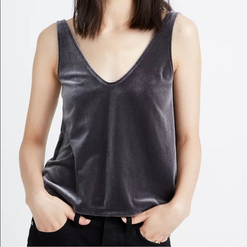Madewell Lavender Velvet Tank Size Medium NWT